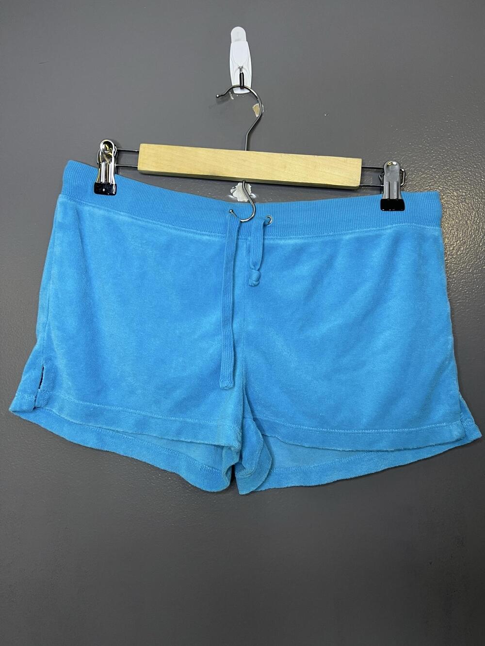 One Step Up Shorts Womens M Blue Terry Sweat Drawstring Lounge Summer Casual